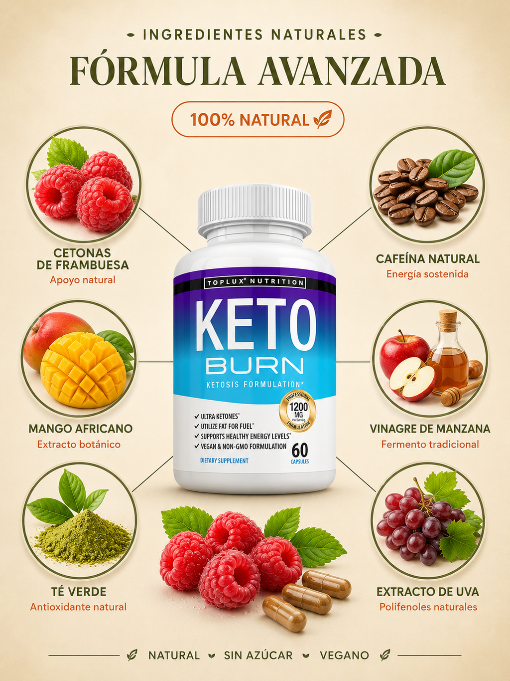 Keto Burn — Suplemento Natural Cetogénico